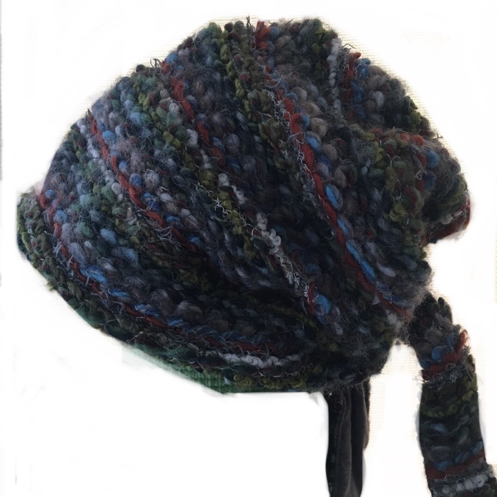 Boho Knit Tie-back Winter Hat